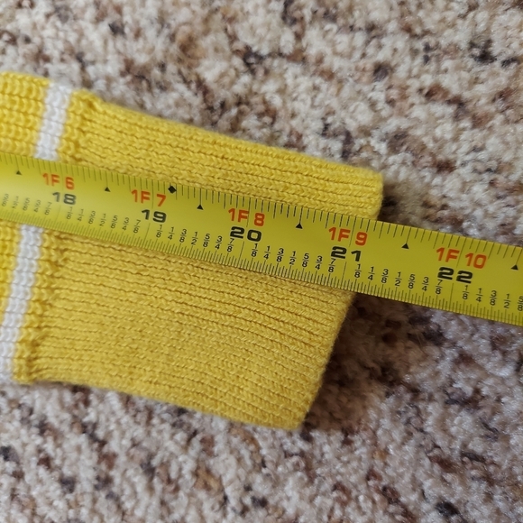 Womens Gap Size S Vneck Sweater Striped Yellow Cotton Knit Top Nautical  Bright - Picture 8 of 9